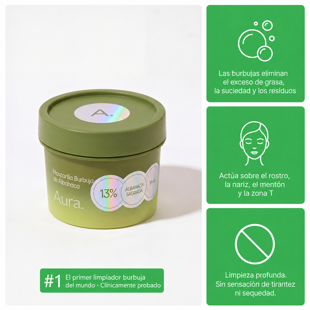Aura™ - Mascarilla Burbuja de Albahaca Sagrada - Online Store